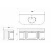 Burlington 1340mm Curved Wall Hung Vanity with Worktop