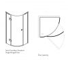 Crosswater Design 8 Single Door Quadrant Shower Enclosure - DQSSC0900+