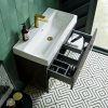 Roper Rhodes Scheme Wall Mounted Vanity Unit with Double Drawers and Ceramic Basin