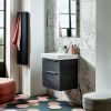 Roper Rhodes Scheme Wall Mounted Vanity Unit with Double Drawers and Ceramic Basin