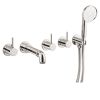 Crosswater MPRO Industrial Chrome 5 Hole Bath Tap with Shower - PRI450WC