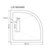 Saneux L25 Linear Stone Resin Quadrant Shower Tray - L250909Q