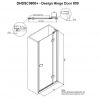 Crosswater Design 8 Matt Black Hinged Shower Door with Inline Panel
