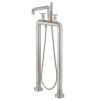 Crosswater Union Brushed Nickel Standing Wheel Handle Bath Shower Mixer Tap - UB422DL+