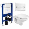 Roca Debba Wall Hung Rimless Round WC and Frame Package - 34847L001
