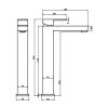 Abacus Plan Brushed Nickel Tall Mono Basin Mixer Tap - TBTS-267-1402