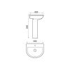 UK Bathrooms Essentials Bellman Washbasin with Full Pedestal - UKBESA0039