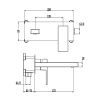 Abacus Plan Matt Black Wall Mounted Basin Mixer Tap - TBTS-265-1602