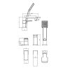 UK Bathrooms Essentials Stansfield 3 Hole Bath Mixer Tap with Shower Handset - UKBEST00123