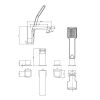 UK Bathrooms Essentials Stansfield 4 Hole Bath Mixer Tap with Shower Handset - UKBEST00124