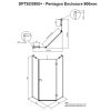 Crosswater Design 8 Hinged Door Pentagon Shower Enclosure - DPTSC0900+