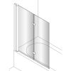 Crosswater Design 8 Matt Black Double Panel Fully Folding Bath Screen - PBVBC1060