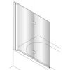Crosswater Design 8 Double Panel Fully Folding Bath Screen - DBVSC1060+