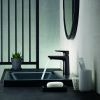 hansgrohe Talis E Single Lever Basin Mixer Tap 110 with CoolStart and pop up waste in Matt Black - 71713670