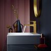 hansgrohe Metropol Single Lever Basin Mixer Tap 110 with push open waste in Polished Gold Optic - 32507990
