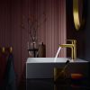 hansgrohe Talis E Single Lever Basin Mixer Tap 110 with CoolStart and pop up waste in Polished Gold Optic - 71713990