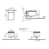 VitrA Aquacare M-Line Rimless Wall Hung Bidet Toilet with Wall Mounted Manual Valve - 76720036203
