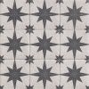 Origins White Compass Star Pattern Tile 20cm x 20cm - SLT181