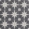 Origins Black Compass Star Pattern Tile 20cm x 20cm - SLT183