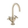 Crosswater MPRO Basin Monobloc Mixer Tap with Crosshead in Brushed Brass