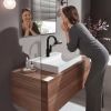hansgrohe Vivenis Basin Mixer 210 with Swivel Spout and Pop-up Waste Set in Matt Black 75030670