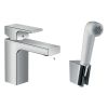 hansgrohe Vernis Shape Basin Mixer Tap 100 with Bidet Spray in Chrome - 71216000