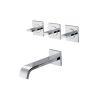 Roca Flat Wall Mounted Bath Mixer Tap with 2 Outlets - 5A0832C0N