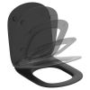 Ideal Standard Tesi Slim Toilet Seat and Cover with Slow Close in Silk Black - T3527V3