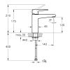 VitrA Root Square Large Basin Mixer in Brushed Nickel - A4273134