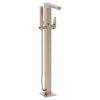 VitrA Root Square Floor-Standing Bath Mixer with Hand Shower in Brushed Nickel - A4276034