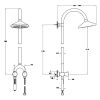 VitrA Liquid Thermostatic Shower Column with Magnetic Hand Shower in Chrome