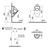 VitrA Plural Urinal with Mains Powered Flushing Sensor in Matt White - 7808B0015331