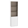 VitrA Voyage Right-Hand Tall Shelf Unit with Door in Matte White & Taupe