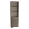 VitrA Voyage Right-Hand Tall Shelf Unit with Door in Planked Sand & Taupe