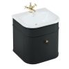 Burlington Chalfont 550mm Unit with Drawer and Roll-Top Basin in Matt-Black - CH55MB