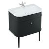 Burlington Chalfont 750mm Unit with Drawer and Roll-Top Basin with Matching Legs in Matt-Black - CH75MB
