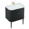 Burlington Chalfont 750mm Unit with Drawer and Roll-Top Basin with Matching Legs in Matt-Black - CH75MB