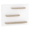 VitrA Voyage Wall-hung Shelf With Long Trays in White Glass & Oak