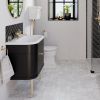 Burlington Chalfont 750mm Unit with Drawer and Roll-Top Basin in Matt-Black and Gold - CH75MB