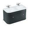 Burlington Chalfont 1000mm Basin with Drawer Unit in Matt-Black and Chrome Handles - CH100MB
