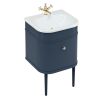 Burlington Chalfont 550mm Unit with Drawer and Roll-Top Basin with Matching Legs in Blue - CH55B