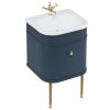 Burlington Chalfont 550mm Unit with Drawer and Roll-Top Basin in Blue and Gold - CH55B