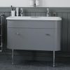 Burlington Chalfont 1000mm Unit with Drawer and Double Roll-Top Basin in Classic Grey and Chrome - CH100G