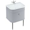 Burlington Chalfont 650mm Unit with Drawer and Roll-Top Basin in Classic Grey and Chrome - CH65G