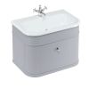 Burlington Chalfont 750mm Unit with Drawer and Roll-Top Basin in Classic Grey - CH75G