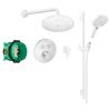Hansgrohe Round Select Concealed Valve with Croma 280 mm Overhead and Select Rail Kit in Matt White