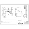 Abode Squire Deck Mounted Bath Shower Mixer with Shower Handset in Chrome - AB2652