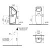 VitrA Plural Monoblock Urinal with Battery Powered Flushing Sensor in Matt Taupe