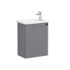 VitrA Root Classic Compact Washbasin Unit with Left-Hand Hinges in Matt Grey (45cm)