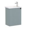 VitrA Root Groove Compact Washbasin Unit with Left-Hand Hinges in Matt Fjord Green (45cm)